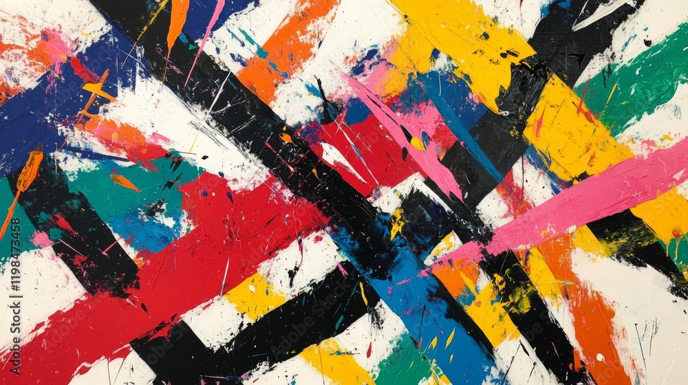 Fototapeta premium Abstract Painting with Vibrant Colors and Bold Strokes