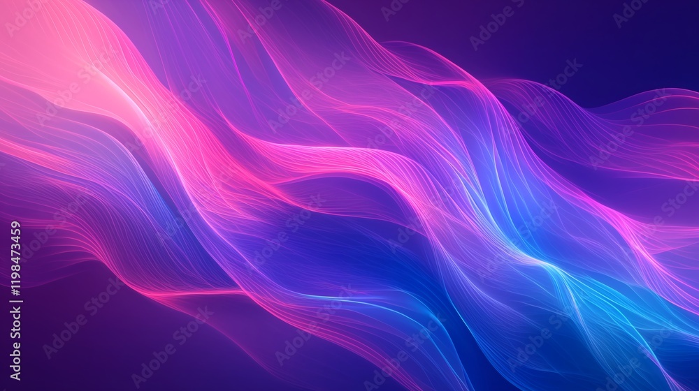 Abstract Background of Flowing Semi-Transparent Colorful Lines Abstract Background of Flowing Semi-Transparent Colorful Lines