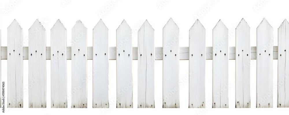 White picket fence isolated on white background. (7) White picket fence isolated on white background. (7)