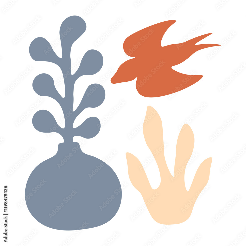 Fototapeta premium Abstract Matisse Shape. Flat Vector Illustration