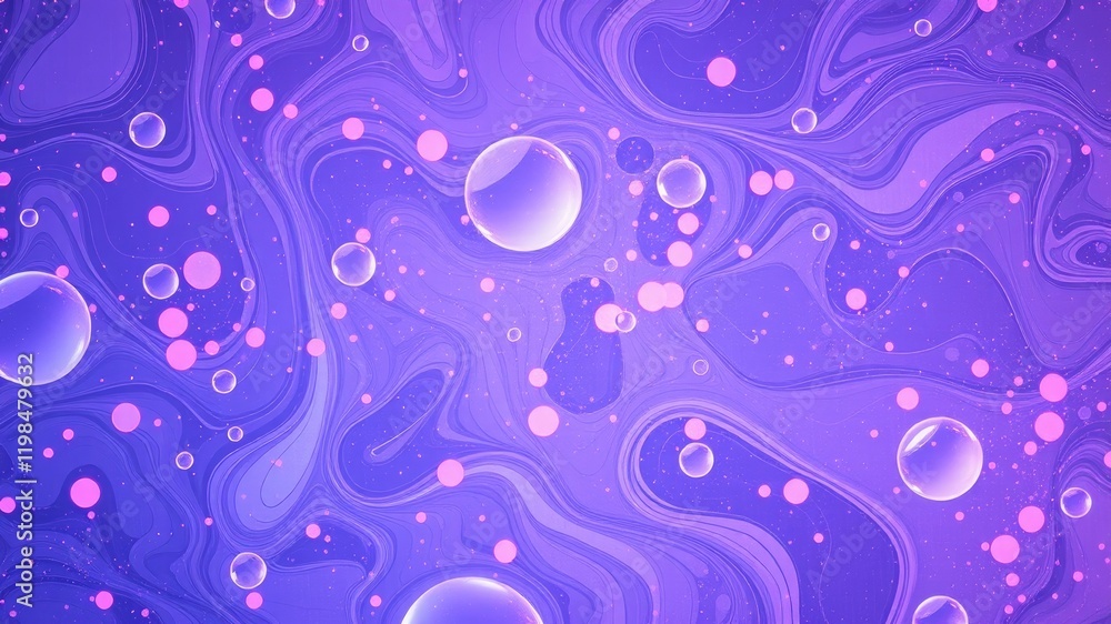 Abstract Swirling Lavender and Pink Fluid with Floating Bubbles Abstract Swirling Lavender and Pink Fluid with Floating Bubbles