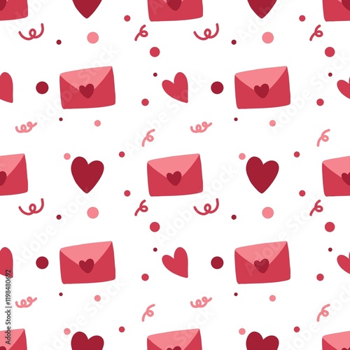 Seamless pattern pink Valentine season love letter background wallpaper
