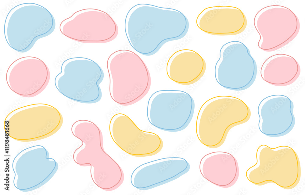 Rough and cute hand-drawn shape set (pastel colors) Rough and cute hand-drawn shape set (pastel colors)