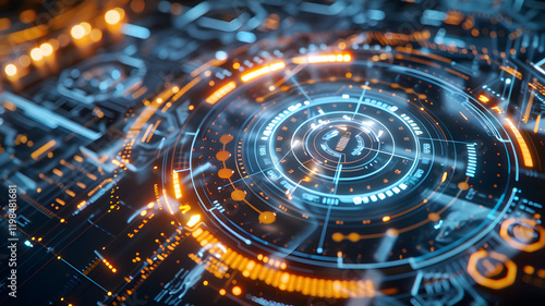 Wallpaper Mural infographics in hologram doctor Torontodigital.ca