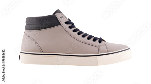 Men's high-top sneakers, isolated on transparent background photo