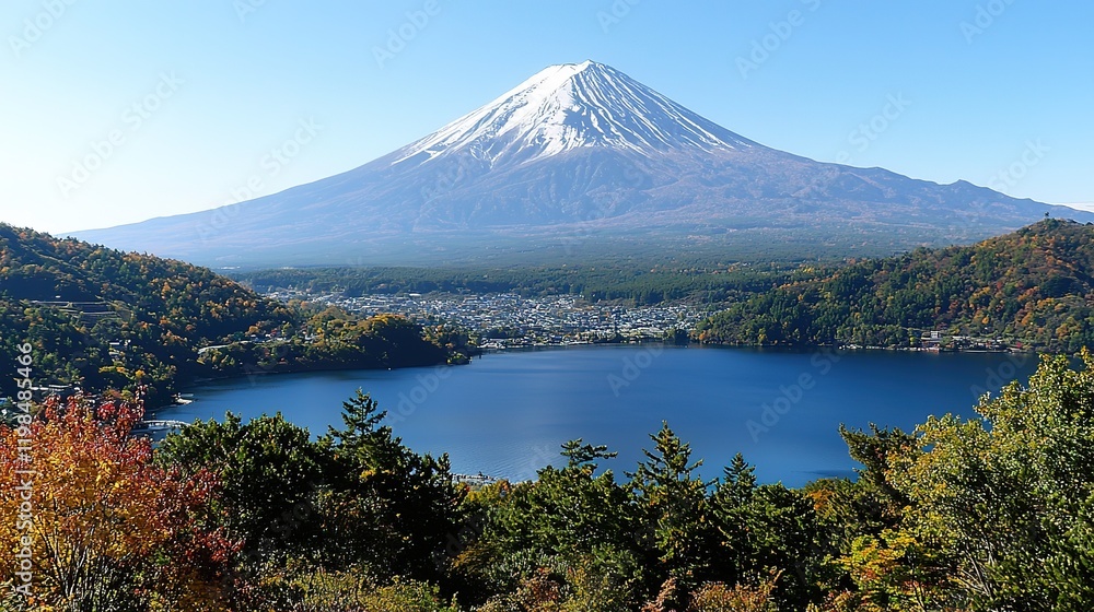 Majestic Mountain, Autumn Lake View Majestic Mountain, Autumn Lake View