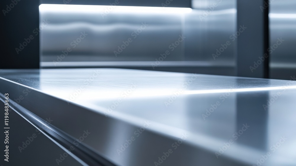 custom made wallpaper toronto digitalSleek Stainless Steel Surface with Ambient Light Reflection, Modern Interior Detail.
