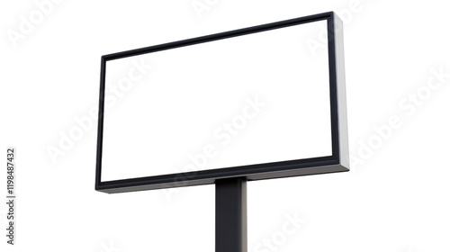 Modern blank digital signage display, isolated on transparent background photo