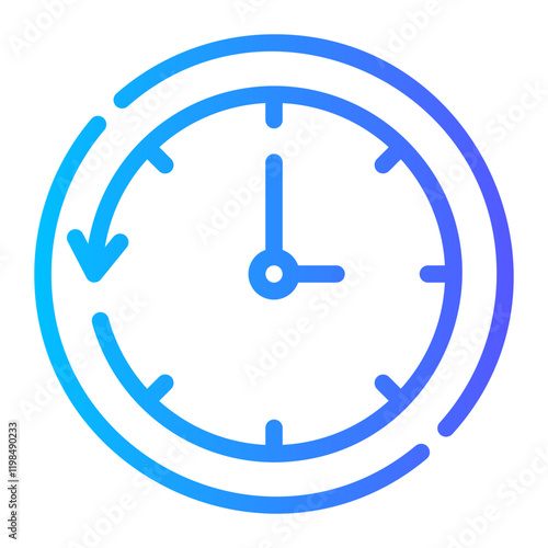 timer Line Gradient Icon