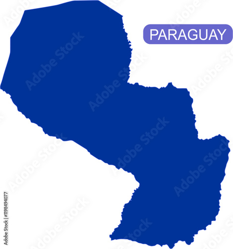 Maps of Paraguay outline in solid color