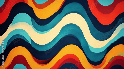 Abstract Wavy Pattern in Vibrant Colors photo