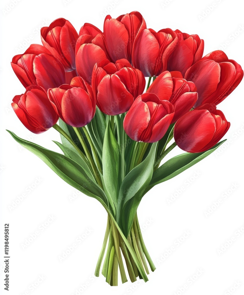 Vibrant bouquet of red tulips isolated on white. (1) Vibrant bouquet of red tulips isolated on white. (1)
