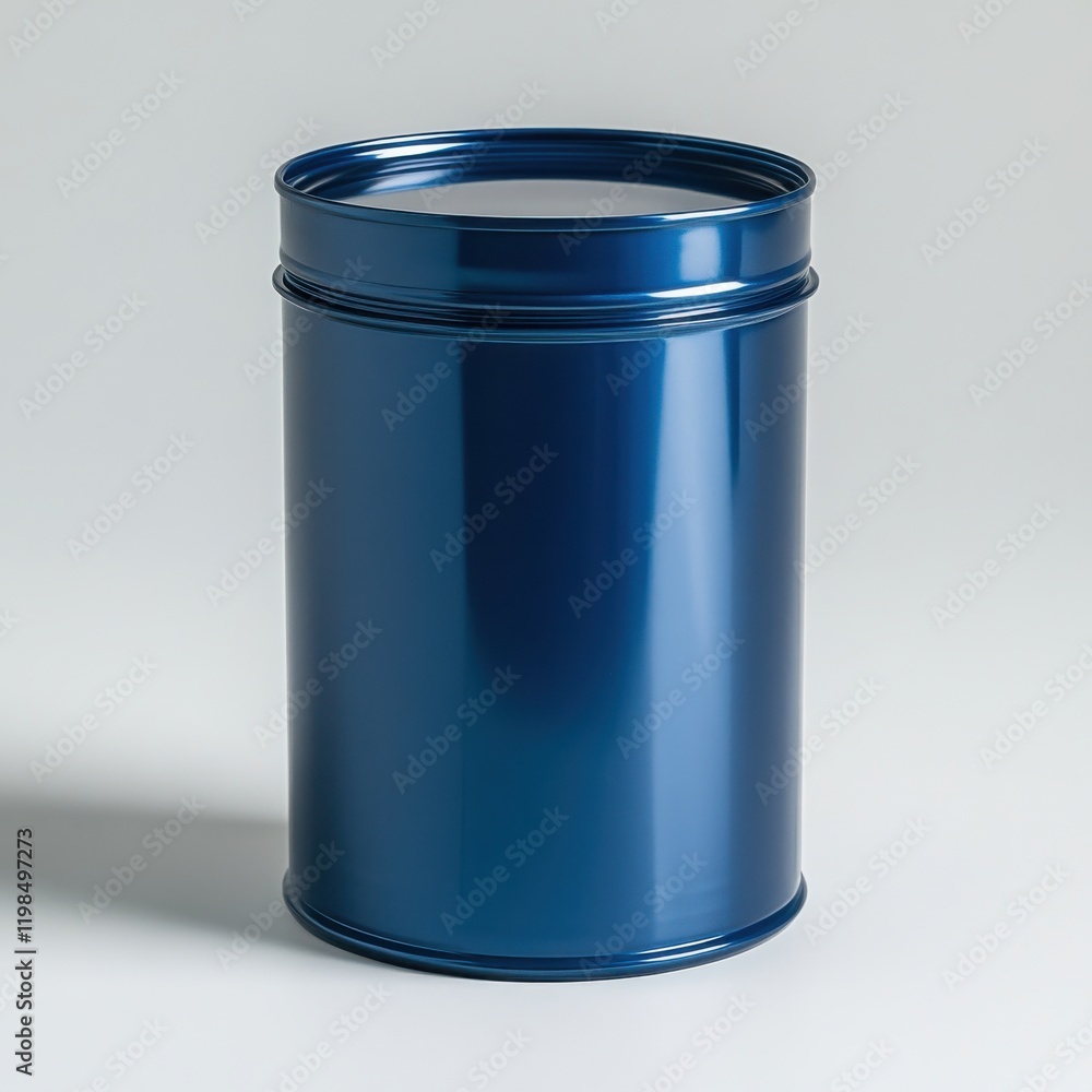 Blue Metallic Container with Glossy Finish Ideal for Storage, Organization, and Decoration in Modern Interiors and Office Spaces, Isolated Against a Neutral Background Blue Metallic Container with Glossy Finish Ideal for Storage, Organization, and Decoration in Modern Interiors and Office Spaces, Isolated Against a Neutral Background