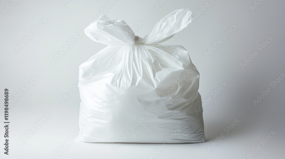 Cargo in white plastic bag on a white background Cargo in white plastic bag on a white background