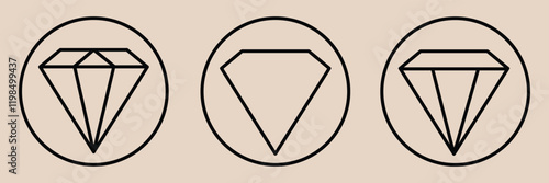 set of diamond icon . vector illustration eps 10. diamond icon for web page, 