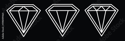 diamond gemstone icon set. diamond icon with flat design eps 10.