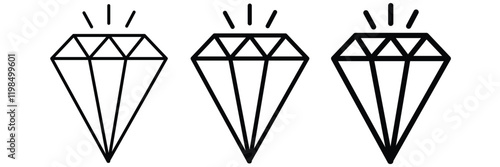 Diamond icon set. Different shapes of diamond icons .Diamond icon with flat design eps 10.