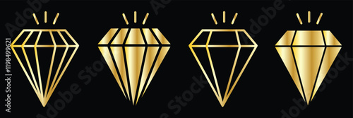 diamond gemstone icon set. diamond icon with flat design eps 10.