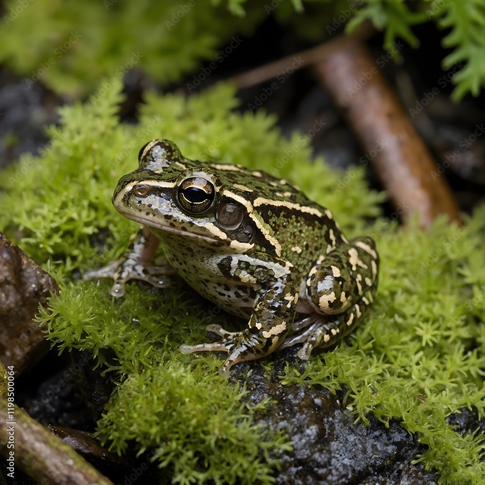 Whistling Tree Frog Bathed in Soft Moonlight on a Quiet Night Whistling Tree Frog Bathed in Soft Moonlight on a Quiet Night