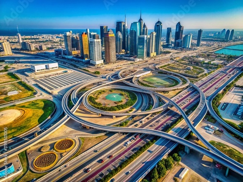 Aerial View of Doha's Expanding Cityscape: Ras Abu Abboud Expressway, F Ring Section