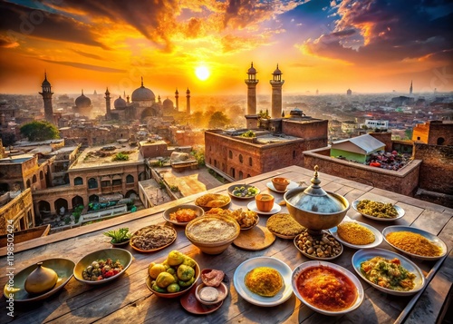 Aerial View of Lahore's Walled City & Fortress: Historic Punjab, Pakistan