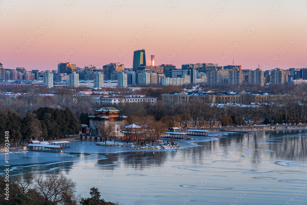 Naklejka premium Cityscape from Beijing Summer Palace