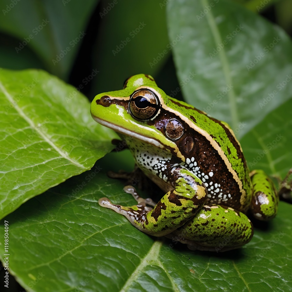 Leap of Grace: The Great Barred Frog Among Lily Pads Leap of Grace: The Great Barred Frog Among Lily Pads