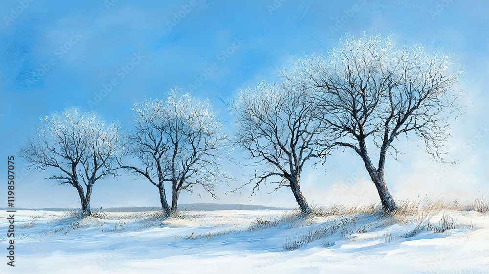 Winter Trees in Snowy Landscape Winter Trees in Snowy Landscape
