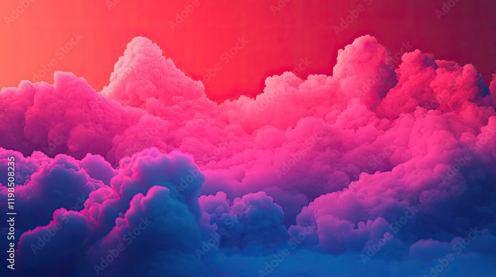 Fototapeta premium Dust pollution idea. Vibrant clouds in shades of pink and purple create a stunning atmospheric scene.
