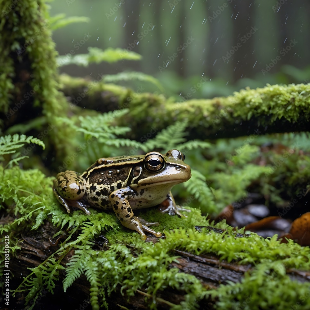 Blending with the Wild: The Robust Whistling Frog on a Moss-Covered Branch Blending with the Wild: The Robust Whistling Frog on a Moss-Covered Branch