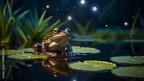 Branch side Streaks: The Striped Rocket Frog in Its Element photo