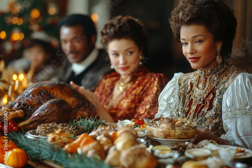 Family Having Christmas Meal