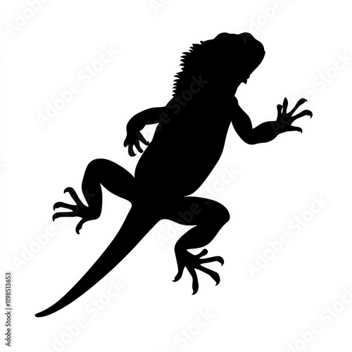 Lizard Silhouette, Black An...