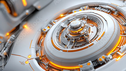 Futuristic mechanical design digital environment 3d artwork abstract technology close-up view innovative concept photo