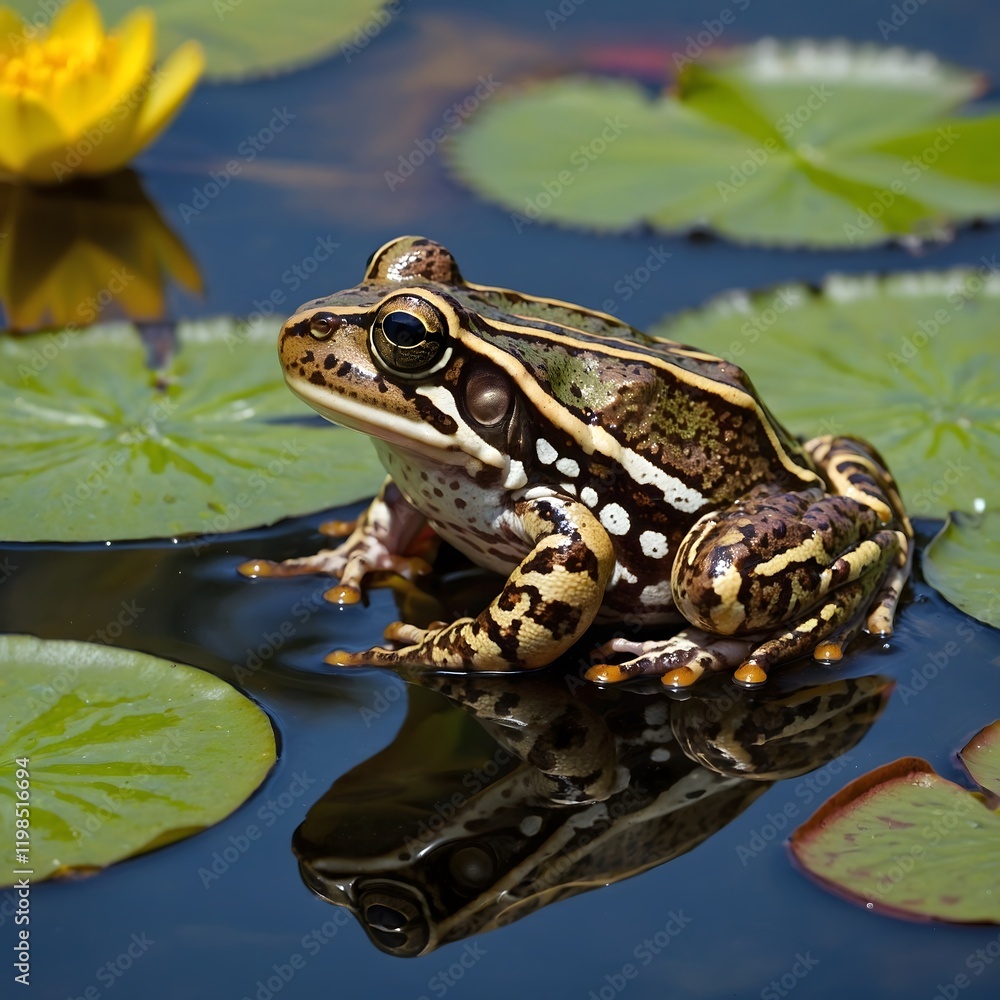Rainy Day Refuge: The Buzzing Nursery Frog on Its Branch Home Rainy Day Refuge: The Buzzing Nursery Frog on Its Branch Home