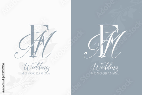 MF monogram logo FM initial letter wedding logo monogram logo