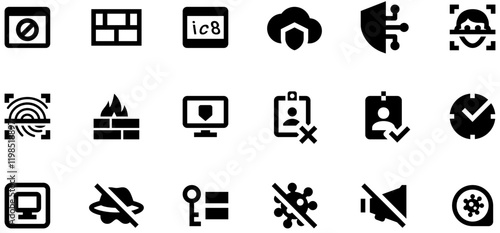 Set of Cybersecurity icons