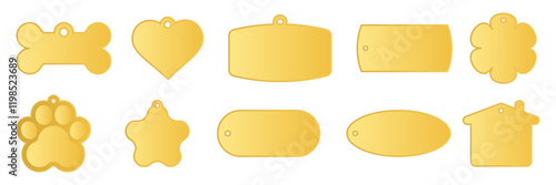 dog badge shapes collection. gold badge