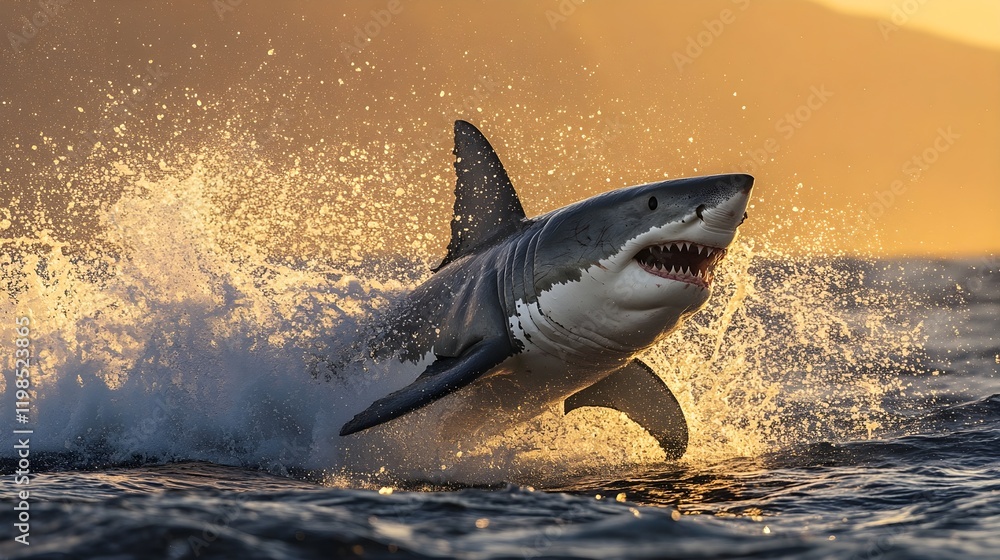 Fototapeta premium Attack great white shark
