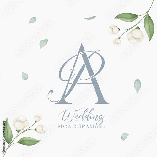 PA AP initial wedding logo monogram