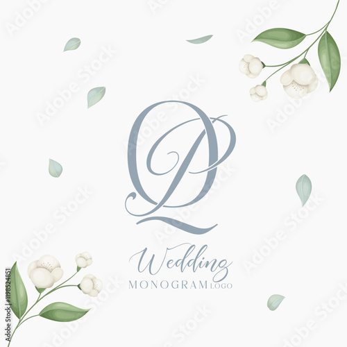 PQ QP initial wedding logo monogram