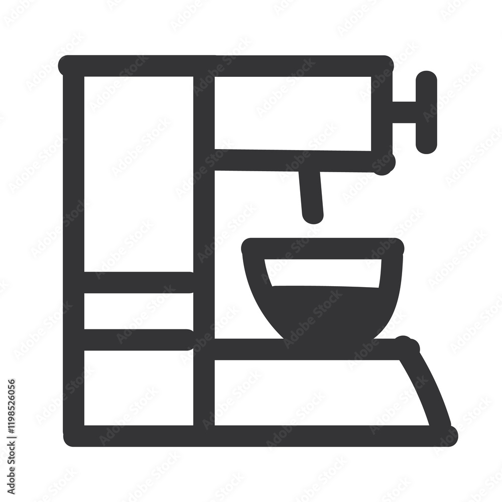 Coffee machine lines icon deisgn for templates. Coffee machine lines icon deisgn for templates.