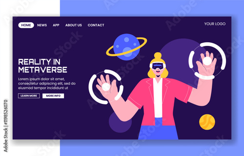 Virtual Reality and Metaverse Concept Social Media Landing Page Templates