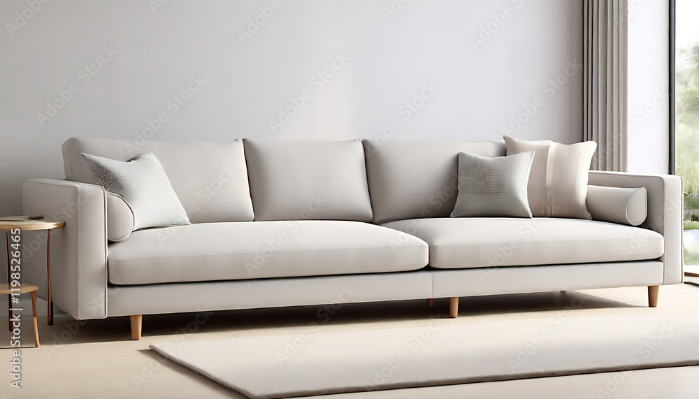 Fototapeta premium Stylish Dark Gray Sofa with Classic Design.