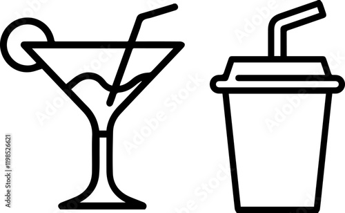 drinks icons design for templates.