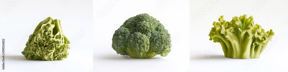 Three broccoli variations a unique, irregular, and classic head. Three broccoli variations a unique, irregular, and classic head.