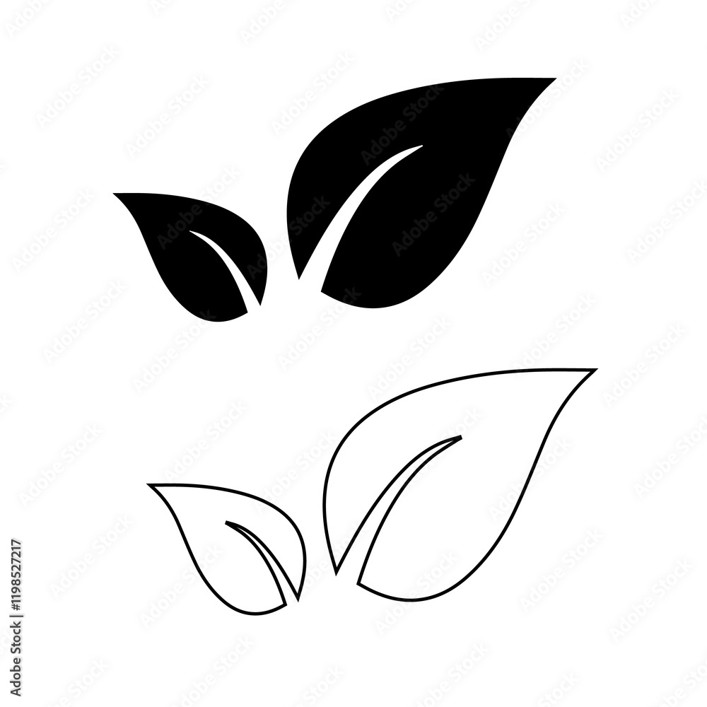 Obraz premium leaves line and shape icons design for templates.