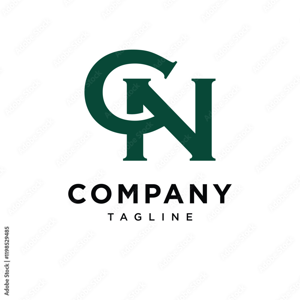 Letter C N Monogram Simple Logo Icon Vector Letter C N Monogram Simple Logo Icon Vector