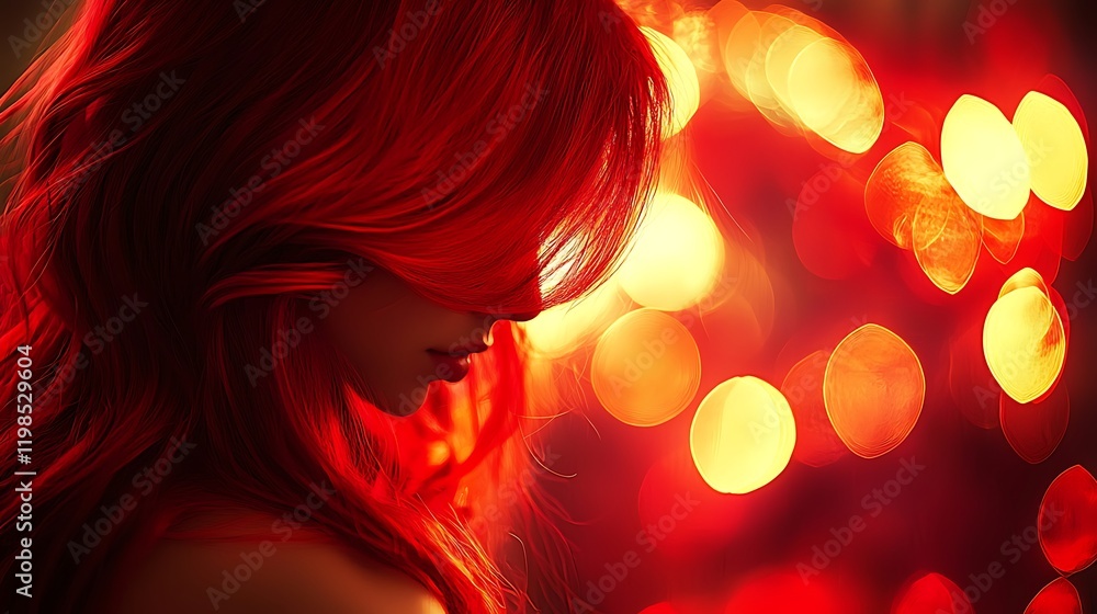 Captivating portrait of a red-haired woman studio setting artistic photography soft lighting profile view enigmatic mood Captivating portrait of a red-haired woman studio setting artistic photography soft lighting profile view enigmatic mood