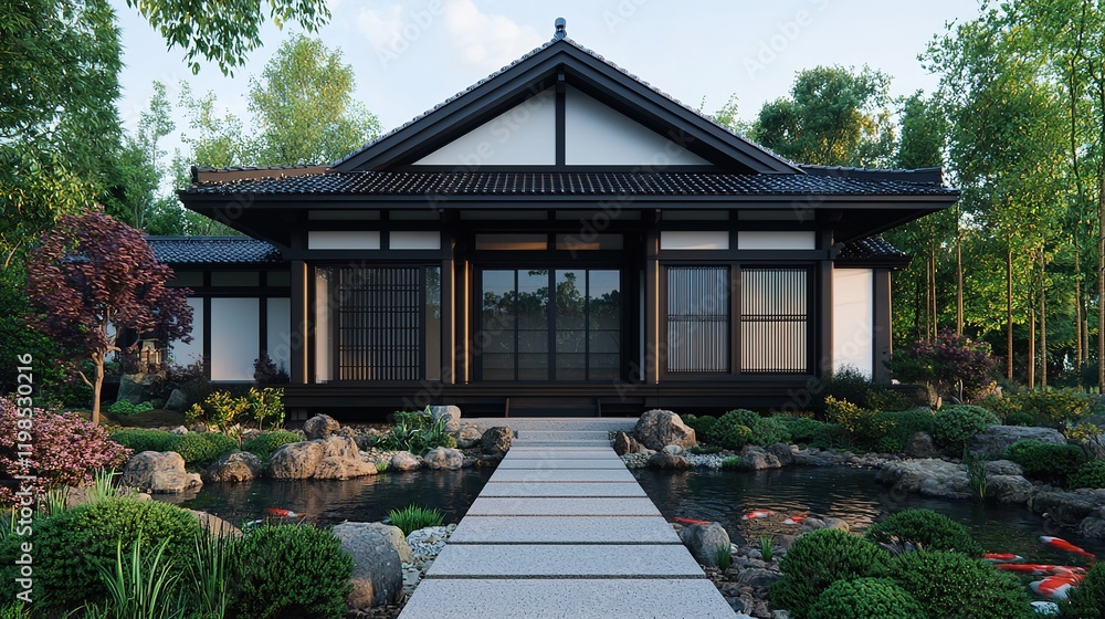 Majestic japanese temple complex with koi pond tranquil garden gigapixel quality serene environment scenic viewpoint Majestic japanese temple complex with koi pond tranquil garden gigapixel quality serene environment scenic viewpoint